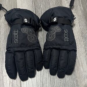 Scott woman’s Ski Gloves with Floral Stitching/ black / size S